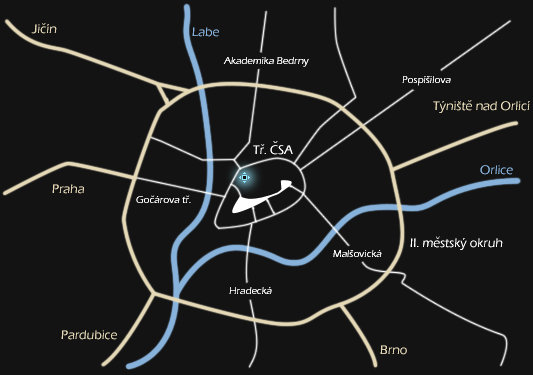 Mapa - Tř. ČSA 300, Hradec Králové
